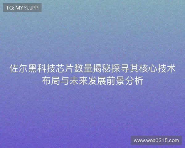 佐尔黑科技芯片数量揭秘探寻其核心技术布局与未来发展前景分析
